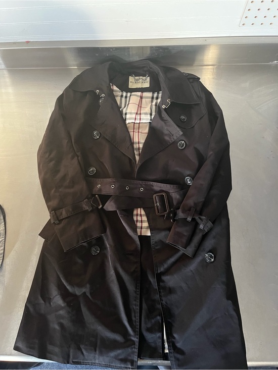 Burberry Jackets & Blazers - Burberry Black Double-Breasted Trench Coat with Signature Check Lining